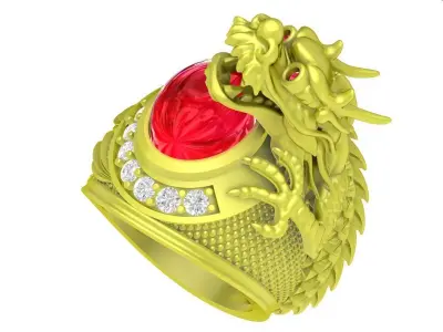 Luxury Dragon Ring 3D Jewelry Model 4078 3D print model