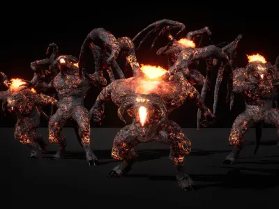 Hell demon guard low-poly game engine ready 3D model Low-poly 3D model