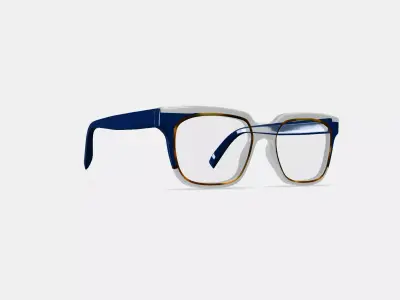 Winston Eyeglasses in Crystal with Inlet Crystal and Oak Barrel 3D model