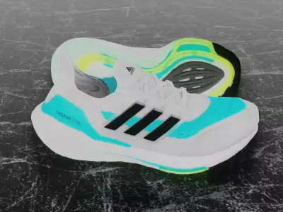 ADIDAS ULTRA BOOST 2021 - AQUA 3D SHOES Low-poly 3D model