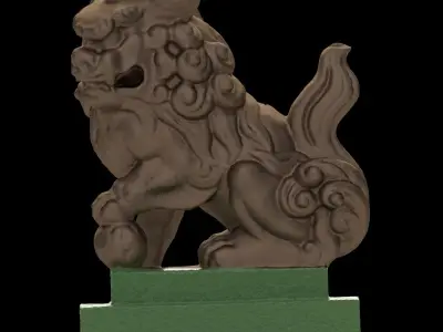 Chinese lion statue 3D model