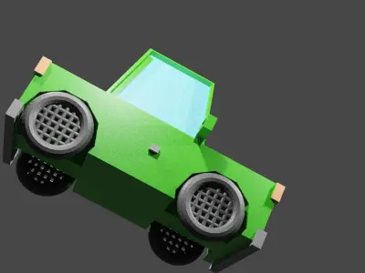 low poly easy car 3D model