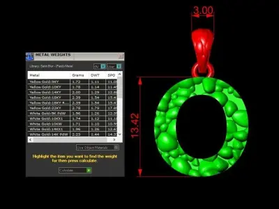 O LETTER Alphabet ROCKS PENDANT 3D print model 3D print model