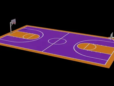 Basketball Courts Pack Low-poly 3D model