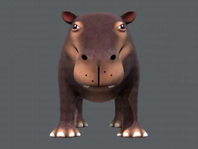 Hippo V01 Low-poly 3D model