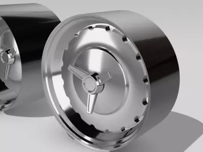 20inch Billet 1957 Chev Hubcap Wheels with Spinner 2x Offsets 3D print model