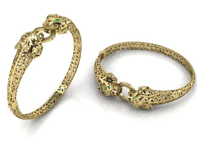 Panthere Bracelet Brand Gold  3D print model