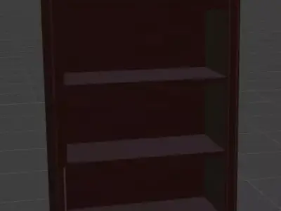 Bookshelf bookcase with shelves and drawers Free low-poly 3D model