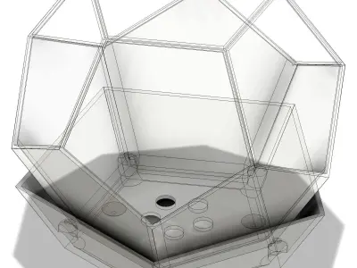 Flower pot dodecahedron with saucer base Free 3D print model