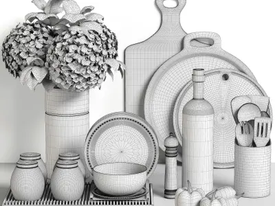 kitchen accessories 01 Low-poly 3D model