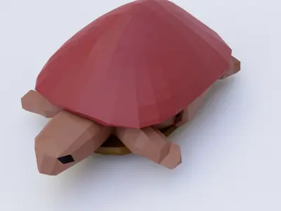 Turtle 3d model polygonal Low-poly 3D model
