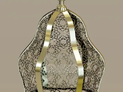 Antique Brass Moroccan Floor Lamp 3D model