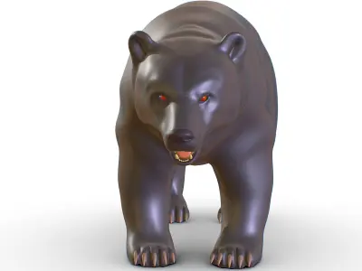 High Poly Monster Black Bear Grizzly 3D Model Low-poly 3D model