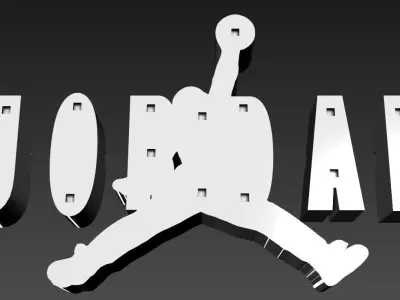 air jordan logo 3D print model