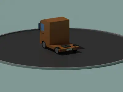 Set of trucks and trailers Low-poly 3D model