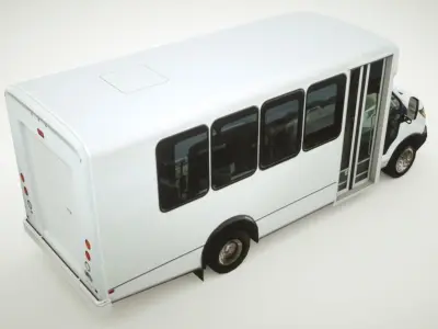 Generic Shuttle Bus v6 Low-poly 3D model