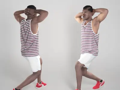 Athletic young man doing exercise 298 Low-poly 3D model