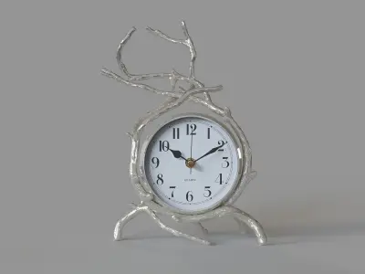Twig Clock Nickel 3D model