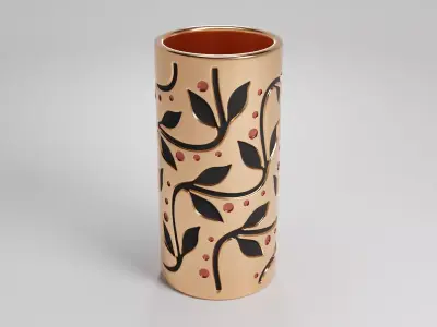 Floral ornamental elegant Vase pen pencil Holder Decoration V4 3D print model
