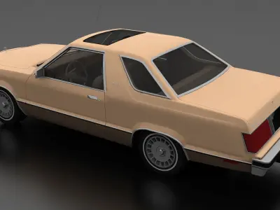 Fairmont Futura 1978 and 5 Exterior Custom Parts Low-poly 3D model