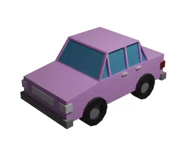 Low poly car 3D model V3
