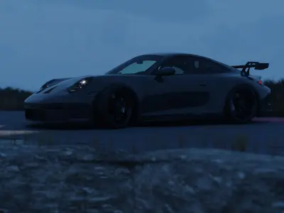 Automotive Chill Night Scene 3D Blender File Textured 3D model