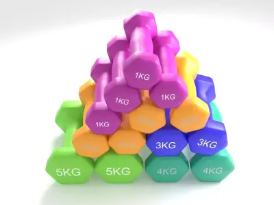 Dumbbell for aerobics 3D model Low-poly 3D model