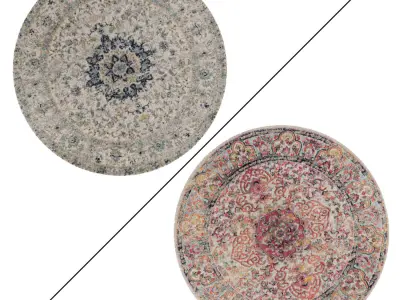 Round Rug Set 160 3D model