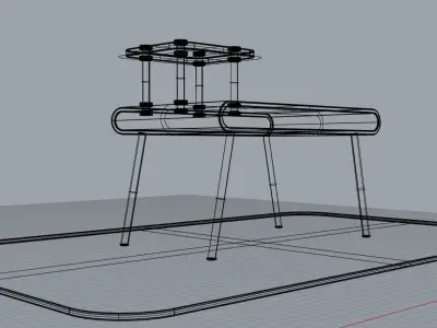 Desk and carpet Free 3D model