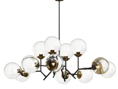 12 Light Black Chandelier 3D model
