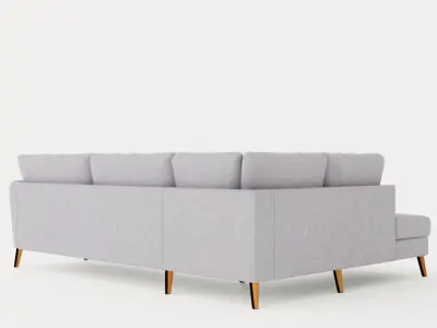 Trend Sofa 3 Seater With Chaise Lounge Left Light Gray Low-poly 3D model