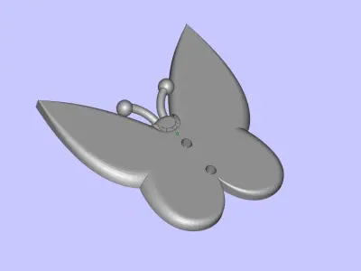 Butterfly pendant and earrings 3D print model