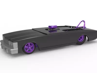 Front engine old school dragster with shell V2 Scale 1 to 25 3D print model