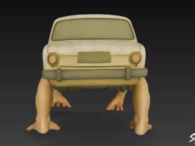 Opo Wae Tak Tabrak - Italian Brainrot Low-poly 3D model