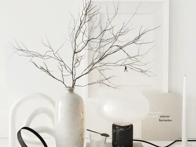 White decorative set 3D model