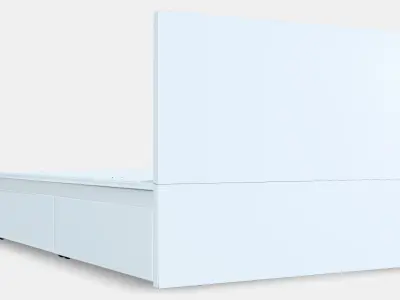 MALM Bed frame high w 4 storage boxes 27 Low-poly 3D model