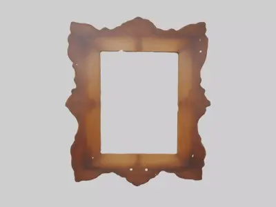 Wooden picture frame Low-poly 3D model