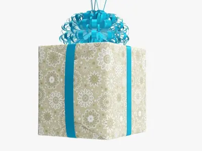  Wrapped Christmas gifts 05 with balloons 3D model