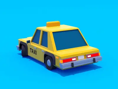 TAXI vehicle Low-poly 3D model
