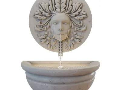 Green Woman Stone Water Feature - Fountain 3D model