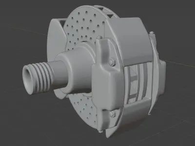 Vintage Race Car Brake With Optional Cooling Duct 3D model