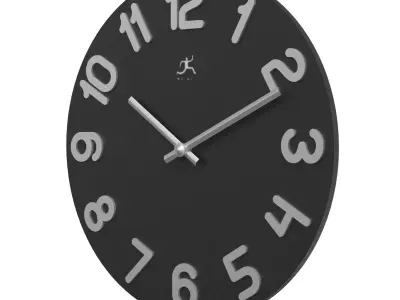 Infinity Simple Black Wall Clock PBR 3D model
