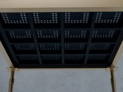 3D Raised Perforated Panel with pedestal and stringer Model 3D model