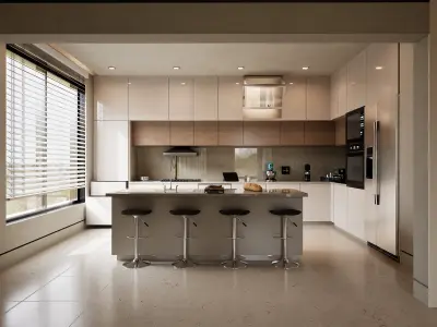 LIVING AREA WITH OPEN KITCHEN  3D print model