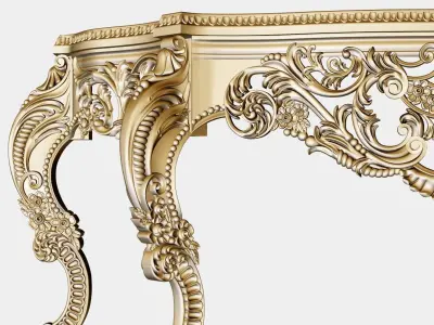 Carved console ornament for cnc 02 3D model