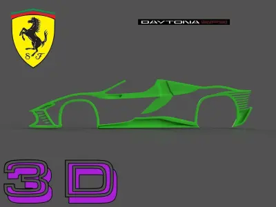 Ferrari Daytona SP3 Silhouette 3D print model