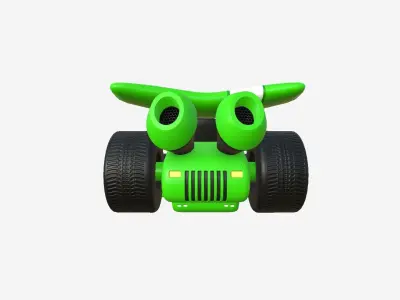 Cartoon Kart A03 Green - Vehicle Racing Design Low-poly 3D model