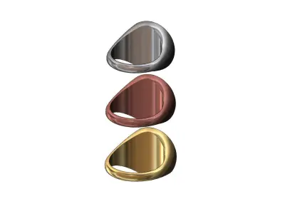 Diamond Super H Hermes signet ring US sizes 7 8 9 3D print model