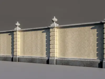 classic fence PIERS FOR GATES 3D model