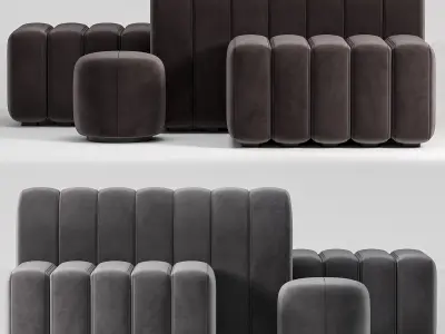 Pouf Sets Bob Hide by Bla Station 3D model